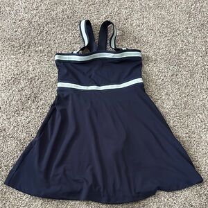Lou & Grey Navy Athletic Striped Dress